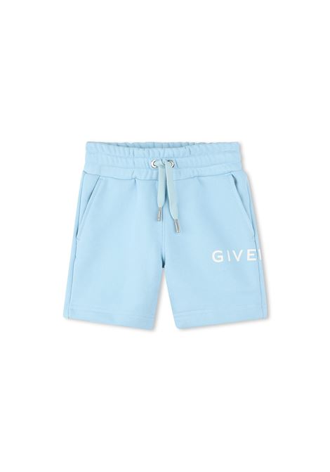 Bermuda Sportivi Celesti Con Logo GIVENCHY 4G GIVENCHY KIDS | H30638772